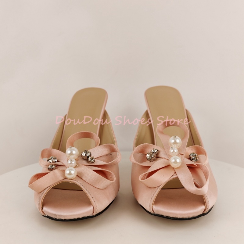 Pembe Saten Fiyonk İnci Taşlı  - Slip Dress Satin incelemesi ve fiyatı