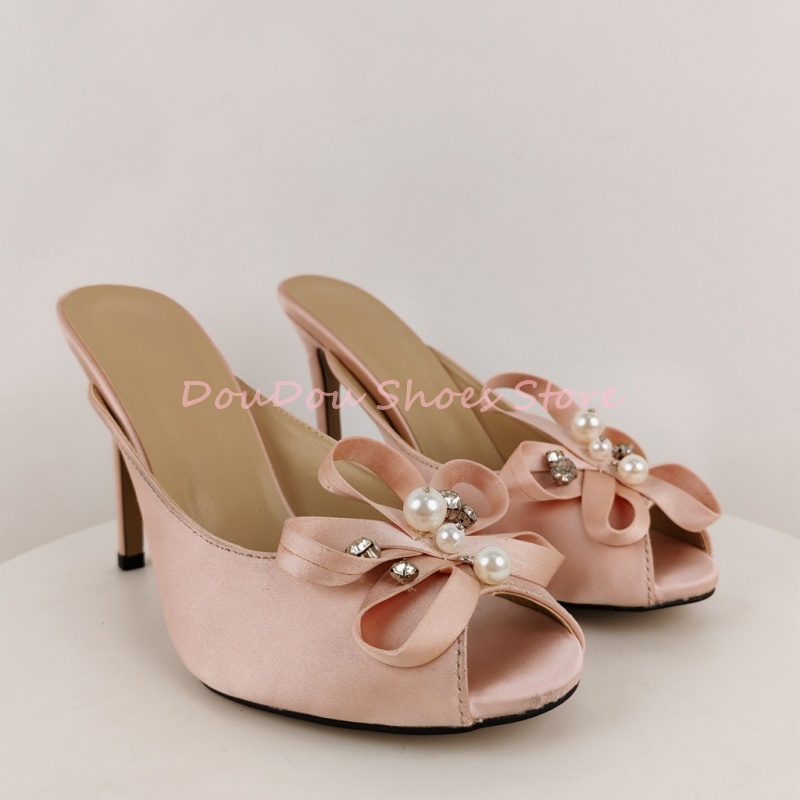 Pembe Saten Fiyonk İnci Taşlı  - Slip Dress Satin incelemesi ve fiyatı