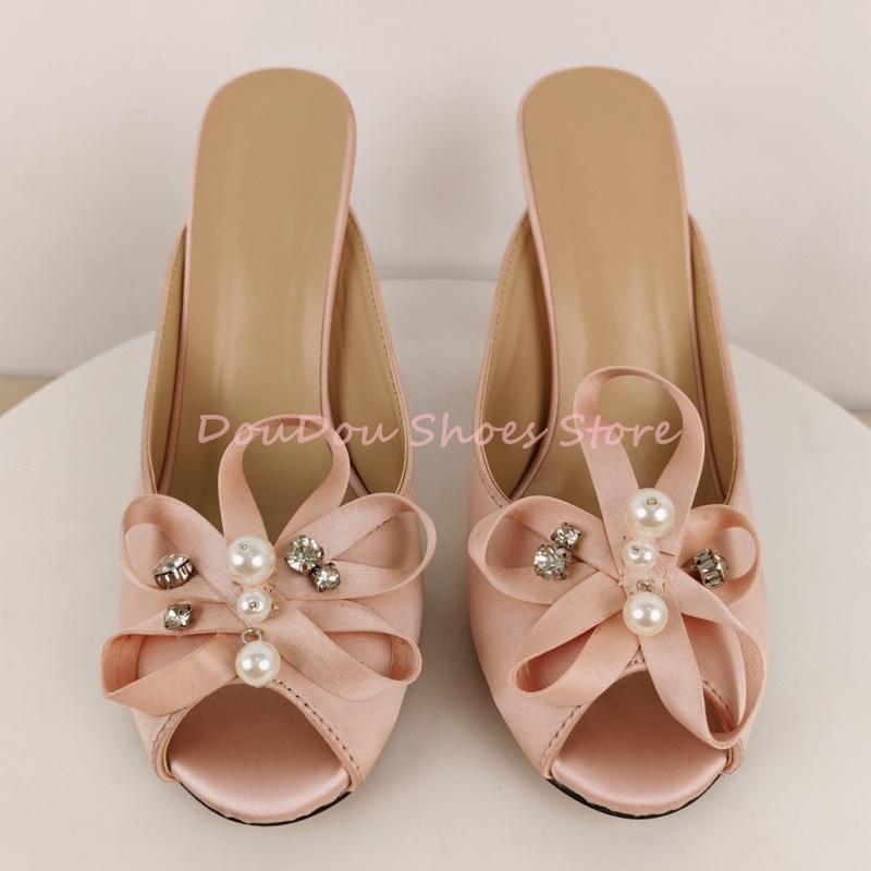 Pembe Saten Fiyonk İnci Taşlı  - Slip Dress Satin incelemesi ve fiyatı